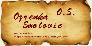 Ozrenka Smolović vizit kartica